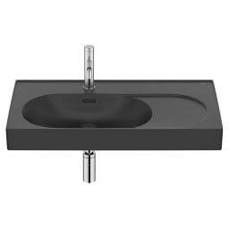 Roca Meridian umywalka 80x46 cm prostokątna ścienna-meblowa czarna A327743080