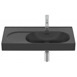 Roca Meridian umywalka 80x46 cm prostokątna ścienna-meblowa czarna A327744080
