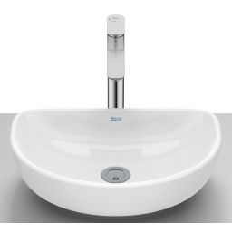 Roca Optica umywalka 45x30 cm półokrągła nablatowa biała A327C10000