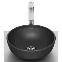 Roca Optica umywalka 35,2x35,2 cm okrągła nablatowa czarna A327C12080