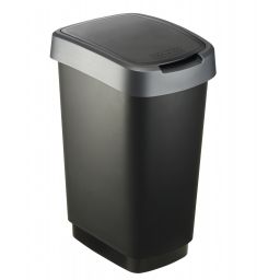 Rotho Twist kosz na śmieci 25 l Swing czarny/srebrny 1754408850