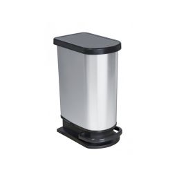 Rotho Paso IML pojemnik na odpady 50 l z pedałem srebrny metaliczny 1016110264