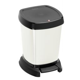 Rotho Paso IML kosz na śmieci 6 l z pedałem biały metalizowany 1116510746