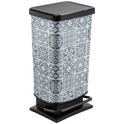 Rotho Paso IML pojemnik na odpady 40 l z pedałem Tiles szary mandla 1754111015
