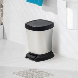 Rotho Paso IML kosz na śmieci 6 l z pedałem srebrny metalizowany 1116510264