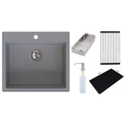 Ruvetti Absol 60 zlewozmywak granitowy 56x50 cm szary 3001AB_GR60_W