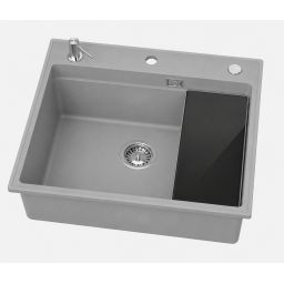 Ruvetti Absol 60 zlewozmywak granitowy 56x50 cm szary 3001AB_GR60_W