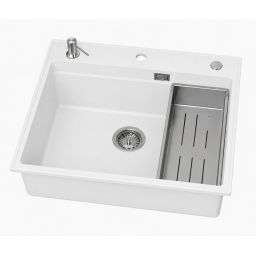 Ruvetti Absol 60 zlewozmywak granitowy 56x50 cm biały 3001AB_WH60_W