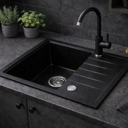 Ruvetti Axel 120 zlewozmywak granitowy 65x50 cm czarny 3001AX_BC120_W