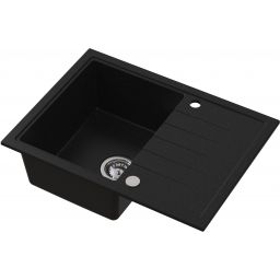Ruvetti Axel 140 zlewozmywak granitowy 68x49,5 cm czarny 3001AX_BC140_W