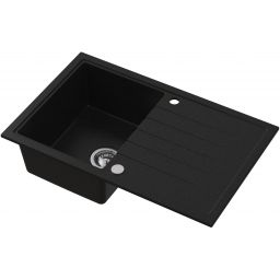 Ruvetti Axel 160 zlewozmywak granitowy 79x50 cm czarny 3001AX_BC160_W