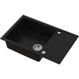 Ruvetti Axel 160 XL zlewozmywak granitowy 78x50 cm czarny 3001AX_BC160XL_W