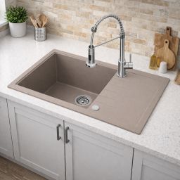 Ruvetti Axel 160 XL zlewozmywak granitowy 78x50 cm beżowy 3001AX_BE160XL_W