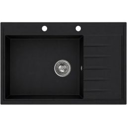 Ruvetti Axel 160 K zlewozmywak granitowy 79x50 cm czarny 3001AXK_BC160K_W