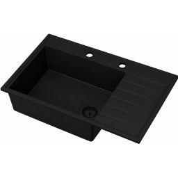 Ruvetti Axel 160 K zlewozmywak granitowy 79x50 cm czarny 3001AXK_FB160K_W