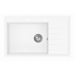 Ruvetti Axel 160 K zlewozmywak granitowy 79x50 cm biały 3001AXK_WH160K_W