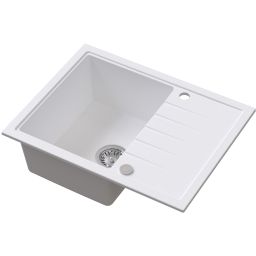 Ruvetti Axel 120 zlewozmywak granitowy 65x50 cm biały 3001AX_WH120_W