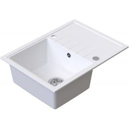 Ruvetti Axel 140 zlewozmywak granitowy 68x49,5 cm biały 3001AX_WH140_W