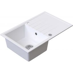 Ruvetti Axel 160 zlewozmywak granitowy 79x50 cm biały 3001AX_WH160_W