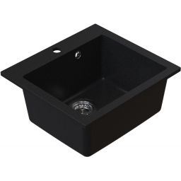 Ruvetti Ditto 50 zlewozmywak granitowy 49x45 cm czarny 3001D_BC50_W
