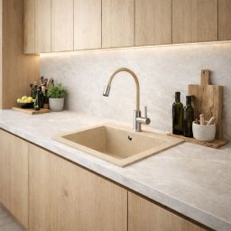 Ruvetti Ditto 50 zlewozmywak granitowy 49x45 cm beżowy 3001D_BE50_W