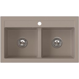 Ruvetti Doblo zlewozmywak granitowy 75,6x44,7 cm beżowy 3001DO_BE_W