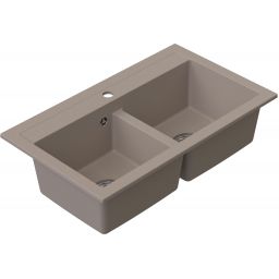 Ruvetti Doblo zlewozmywak granitowy 75,6x44,7 cm beżowy 3001DO_BE_W