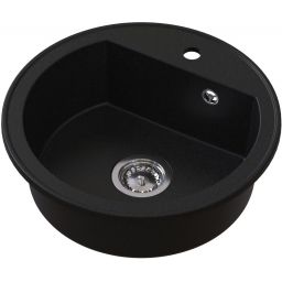 Ruvetti Ditto Ring zlewozmywak granitowy 51x51 cm czarny 3001DR_BC_W