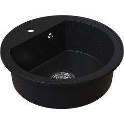 Ruvetti Ditto Ring zlewozmywak granitowy 51x51 cm czarny 3001DR_BC_W