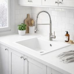 Ruvetti Ditto 60 zlewozmywak granitowy 56x51 cm biały 3001D_WH60_W