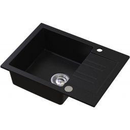 Ruvetti Pino 120 zlewozmywak granitowy 60x44 cm czarny 3001PI_BC120_W