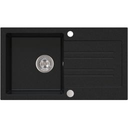Ruvetti Pino 160 zlewozmywak granitowy 77x44 cm czarny 3001PI_BC160_W