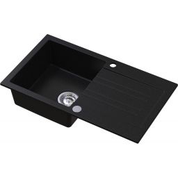 Ruvetti Pino 160 zlewozmywak granitowy 77x44 cm czarny 3001PI_BC160_W