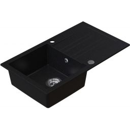 Ruvetti Pino 160 zlewozmywak granitowy 77x44 cm czarny 3001PI_BC160_W