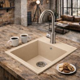 Ruvetti Pino 40 zlewozmywak granitowy 50x40 cm beżowy 3001PI_BE40_W