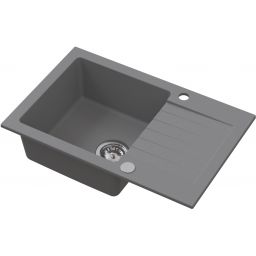 Ruvetti Pineko 140 zlewozmywak granitowy 68x44,2 cm szary 3001PN_GR140_ W