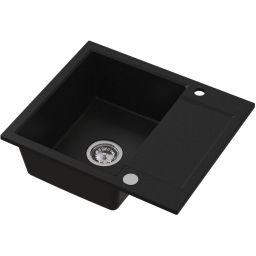 Ruvetti Signum 120 zlewozmywak granitowy 59x50 cm czarny 3001S_BC120_W