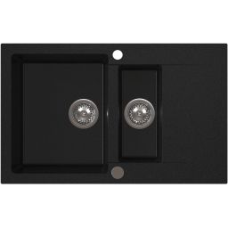 Ruvetti Signum zlewozmywak granitowy 79x49,5 cm czarny 3001S_BC1560_W
