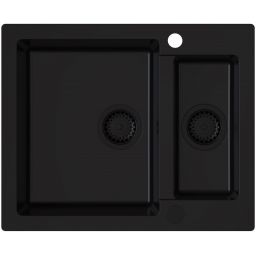 Ruvetti Signum zlewozmywak granitowy 60,5x49,5 cm czarny 3001S_FB1520_W