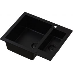 Ruvetti Signum zlewozmywak granitowy 60,5x49,5 cm czarny 3001S_FB1520_W