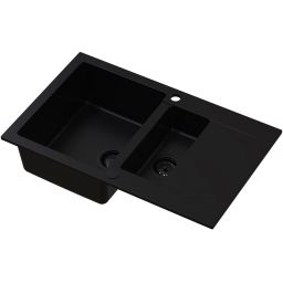Ruvetti Signum zlewozmywak granitowy 79x49,5 cm czarny 3001S_FB1560_W