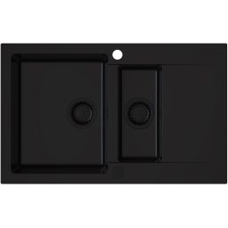 Ruvetti Signum zlewozmywak granitowy 79x49,5 cm czarny 3001S_FB1560_W