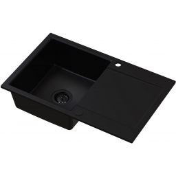 Ruvetti Signum 160 zlewozmywak granitowy 79x50 cm czarny 3001S_FB160_W
