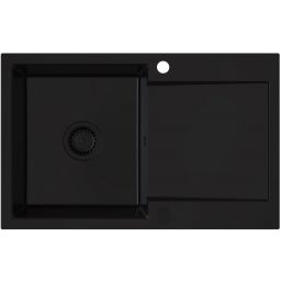 Ruvetti Signum 160 zlewozmywak granitowy 79x50 cm czarny 3001S_FB160_W