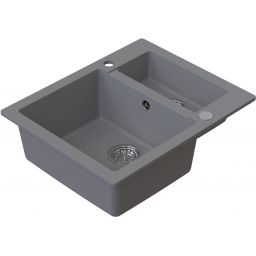 Ruvetti Signum zlewozmywak granitowy 60,5x49,5 cm szary 3001S_GR1520_W