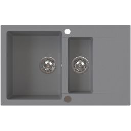 Ruvetti Signum zlewozmywak granitowy 79x49,5 cm szary 3001S_GR1560_W