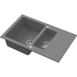 Ruvetti Signum zlewozmywak granitowy 79x49,5 cm szary 3001S_GR1560_W