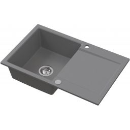 Ruvetti Signum zlewozmywak granitowy 79x50 cm szary 3001S_GR160_W