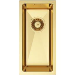 Ruvetti Stelio zlewozmywak stalowy z syfonem 44x22 cm złoty 5001S_MINI_PVD_GOLD_P