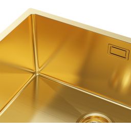 Ruvetti Stelio zlewozmywak stalowy z syfonem 54x44 cm złoty 5001S_PVD_GOLD60_P